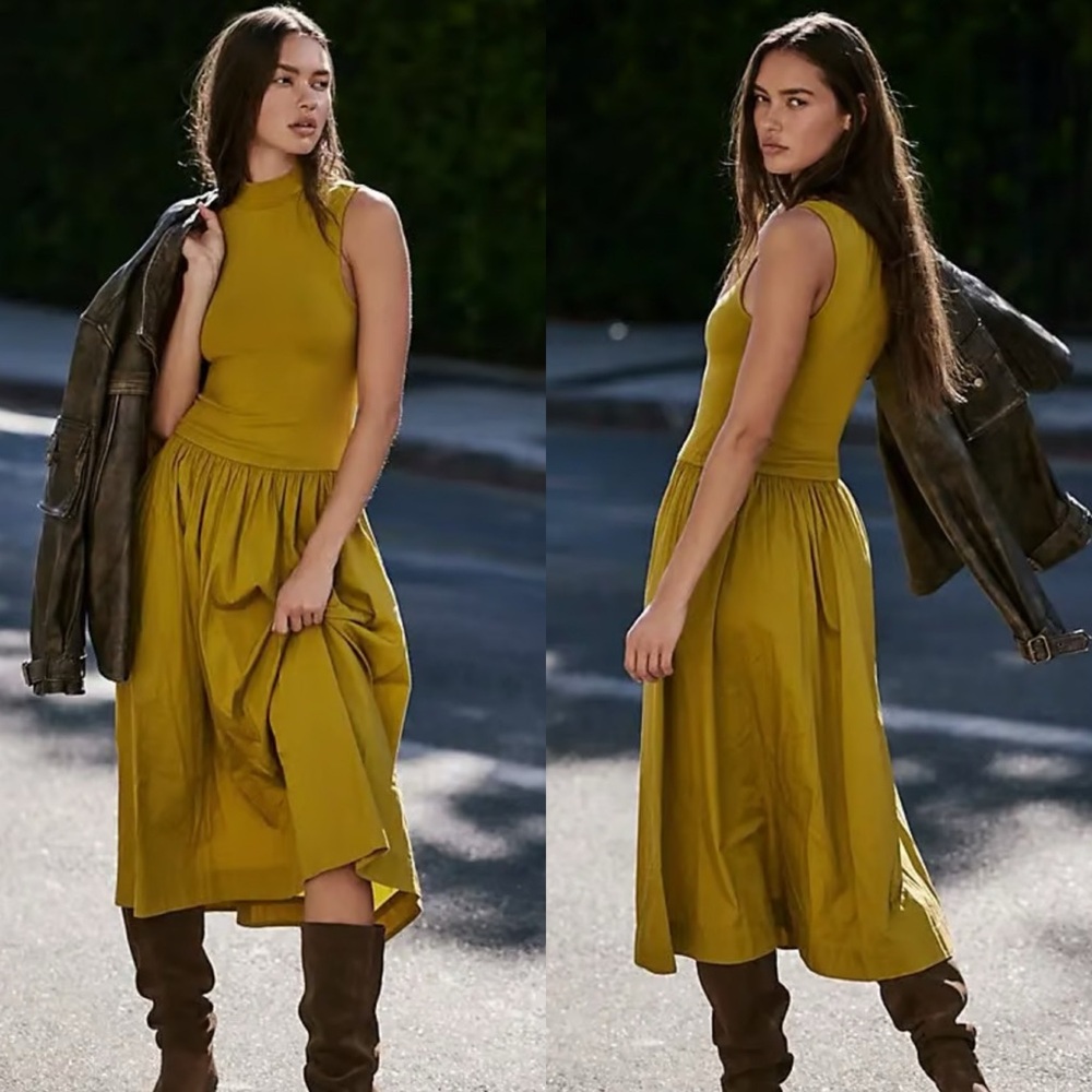 FREE PEOPLE FREE-EST Pepita Midi Dress NEW